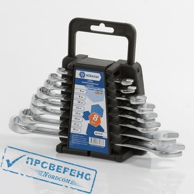 Набор ключей комбинированных КОБАЛЬТ 020102-08 (8 шт.) держатель