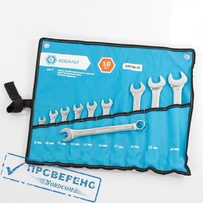 Набор ключей комбинированных КОБАЛЬТ 020106-10 (10шт.) чехол