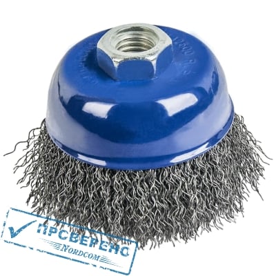 Кордщетка чашка для УШМ (мягкий стальной ворс) 75 мм, ПРАКТИКА