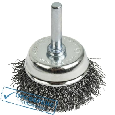 Кордщетка для дрели чашеобразная мягкая ПРАКТИКА 50 мм, хвост 6 мм