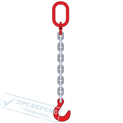 Строп цепной 1СЦ, г/п 3,15т, длина 1200мм, ц. 10мм (крюк литейный 4тн. класс прочности10)