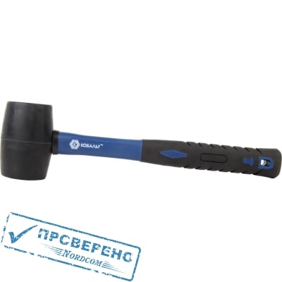 Киянка КОБАЛЬТ 450 г (60 мм), черная резина, фибергласовая рукоятка