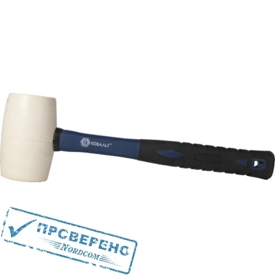 Киянка КОБАЛЬТ 680 г (70 мм), белая резина, фибергласовая рукоятка