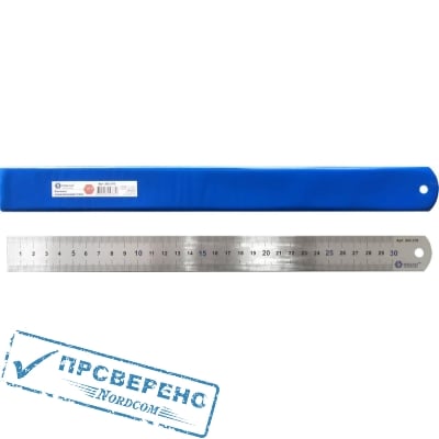 Линейка КОБАЛЬТ 300х28х0.7 мм, нерж.сталь