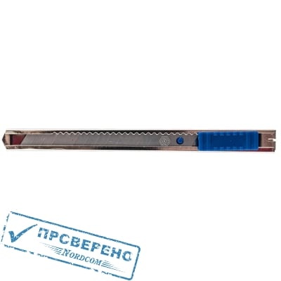 Нож технический КОБАЛЬТ лезвие 9 мм, металлический корпус, автостоп, блистер