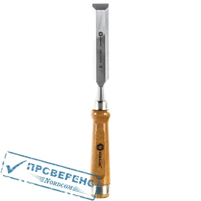 Стамеска плоская КОБАЛЬТ 22 х 140 мм, CR-V, деревянная рукоятка (1 шт.) подвес