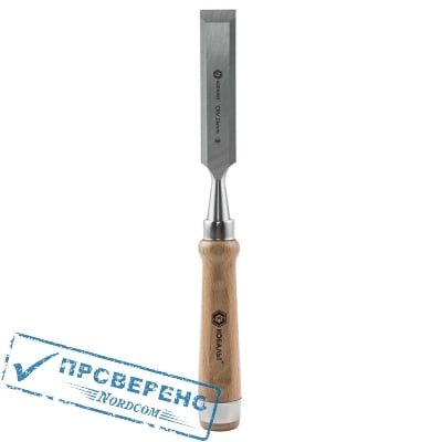 Стамеска плоская КОБАЛЬТ 24 х 140 мм, CR-V, деревянная рукоятка (1 шт.) подвес