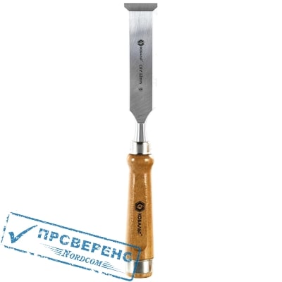 Стамеска плоская КОБАЛЬТ 32 х 140 мм, CR-V, деревянная рукоятка (1 шт.) подвес