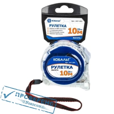 Рулетка КОБАЛЬТ - брелок Высота 2м x 13мм прозрачный корпус