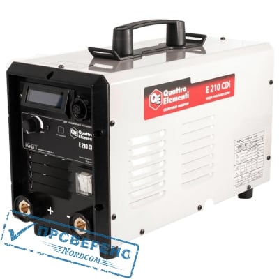 Аппарат электродной сварки, инвертор QUATTRO ELEMENTI E 210 (200 А, ПВ 70%, до 5 мм, Дисплей, TIG-Lift, 9.3 кг)