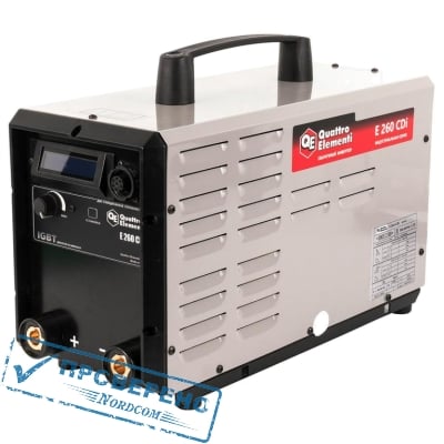 Аппарат электродной сварки, инвертор QUATTRO ELEMENTI E 260 (250 А, ПВ 100%, до 6 мм, Дисплей, TIG-Lift, 13 кг, 3ф-400В)