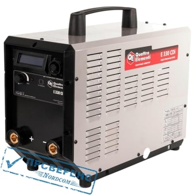 Аппарат электродной сварки, инвертор QUATTRO ELEMENTI E 330 (320 А, ПВ 100%, до 6 мм, Дисплей, TIG-Lift, 15 кг, 3ф-400В)