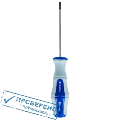 Отвертка диэлектрическая КОБАЛЬТ Ultra Grip SL 2,5 х 75 мм CR-V, двухкомпонентная рукоятка (1 шт.) подвес