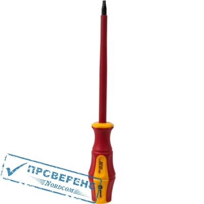 Отвертка диэлектрическая КОБАЛЬТ Ultra Grip SL 6,5 х 150 мм CR-V, двухкомпонентная рукоятка (1 шт.) подвес