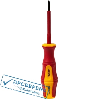 Отвертка диэлектрическая КОБАЛЬТ Ultra Grip PH-0 х 60 мм CR-V, двухкомпонентная рукоятка (1 шт.) подвес