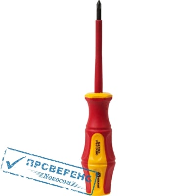 Отвертка диэлектрическая КОБАЛЬТ Ultra Grip PH-1 х 80 мм CR-V, двухкомпонентная рукоятка (1 шт.) подвес