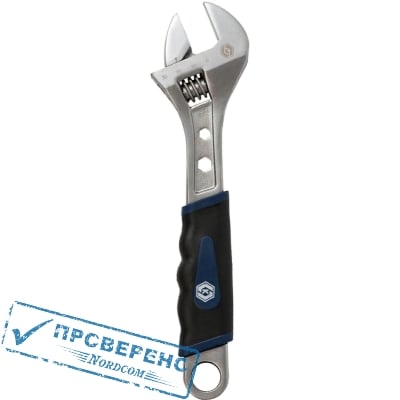 Ключ разводной КОБАЛЬТ 250 мм, ширина захвата 30 мм, двухкомпонентная рукоятка CR-V (1 шт.) блистер