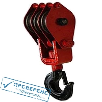 Блок тройной - 32,0 тн. с откидной щекой с кольцом (28мм)