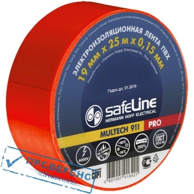 Изолента Safeline Multech 911 PRO 19/20 красный