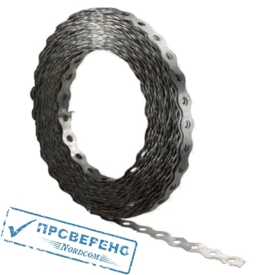 Лента волнистая перфорированная ЛВП 12х0,7 L=25м