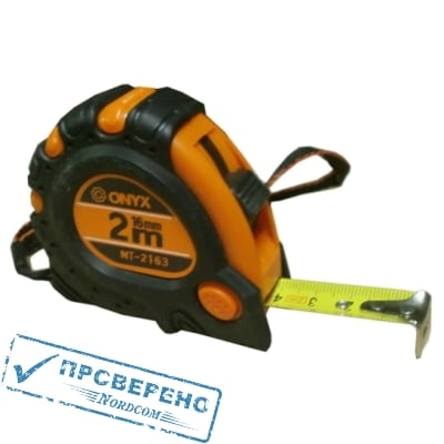 Рулетка 2м х 16мм (обрезин) ONYX (MT-2163)