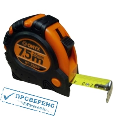 Рулетка 7,5м х 25мм ONYX (обрезиненная)