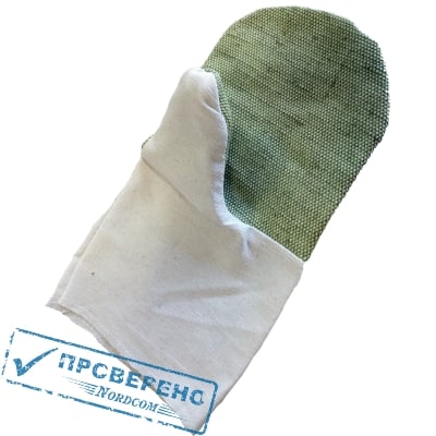 Рукавицы двунитка аппрет. пл. 240, брезент. налад. пл. 480, п/н бязь