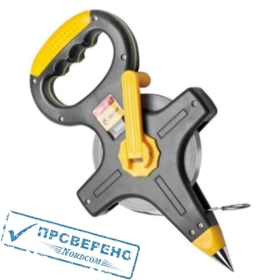 Рулетка 50 м, открытый корпус, стальная лента 12мм