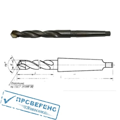 Сверло спир. по металлу с пл. ВК8 К/Х d=19 мм